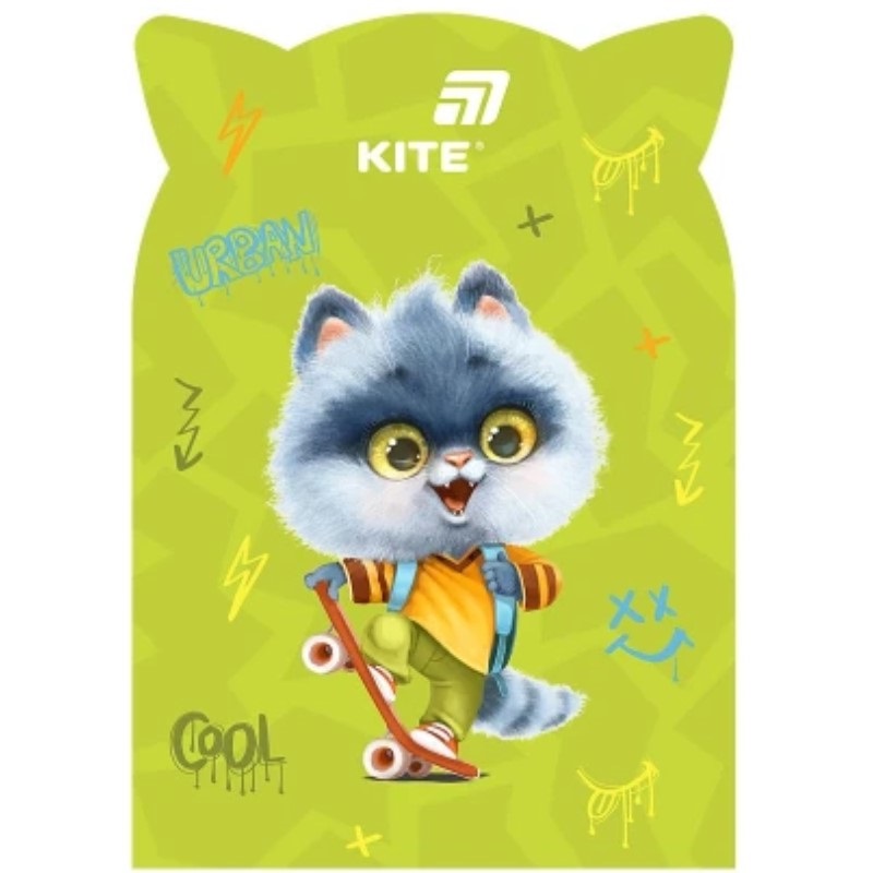 Блокнот А5 48 аркушів м'яка обкладинка Skate cat