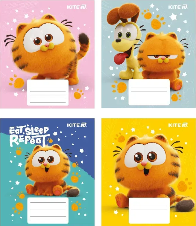 Зошит 12 аркушів коса лінія софт тач+УФ лак Garfield