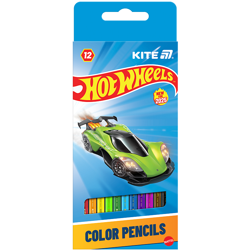Олівці кольорові 12 кольорів Hot Wheels