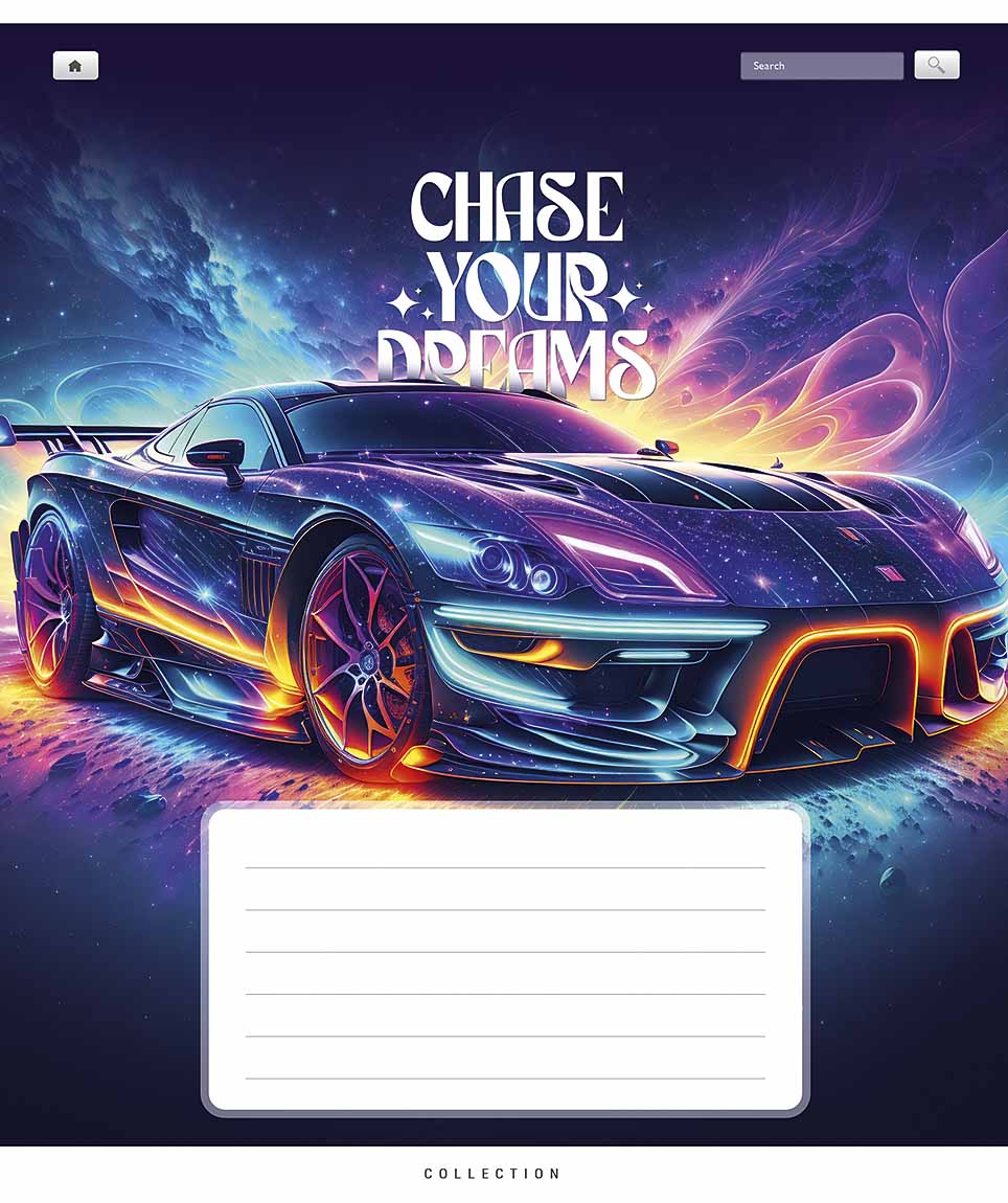 Зошит 24 аркуші лінія «Chase your dreams» ВД-лак