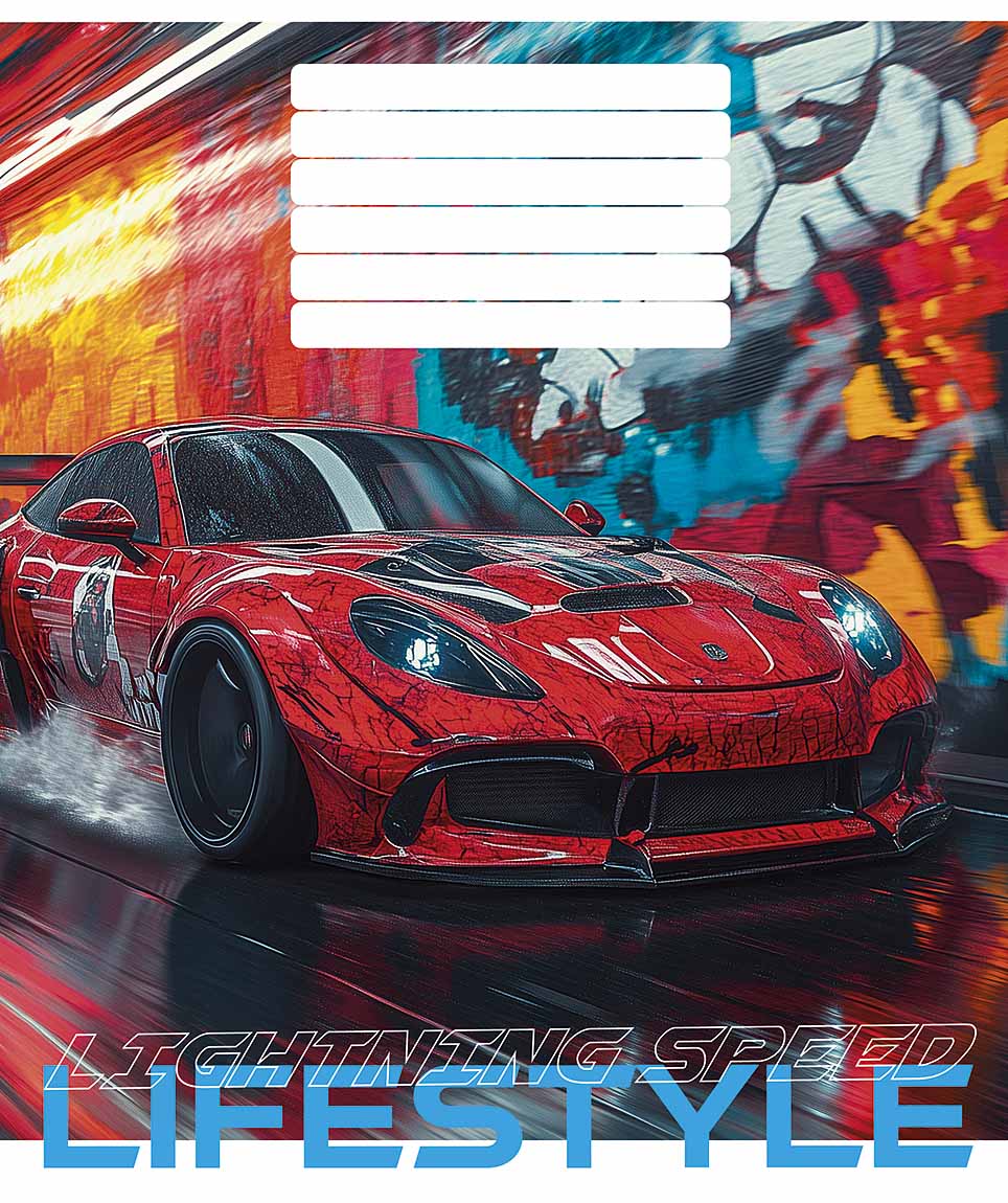 Зошит 18 аркушів лінія «Lightning speed lifestyle» ВД-лак