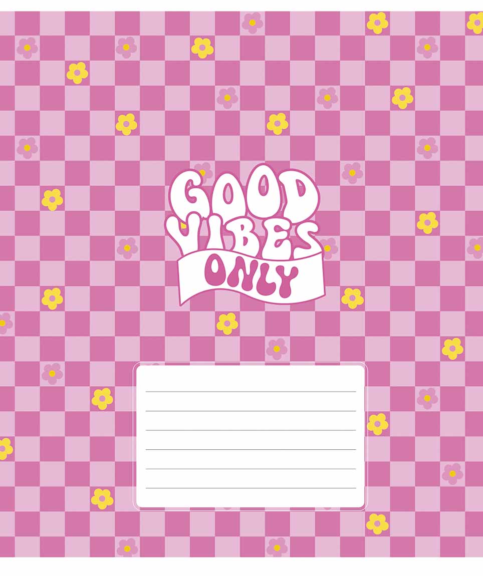 Зошит 24 аркуші клітинка Star «Good vibes only (дівч) » ВД-лак