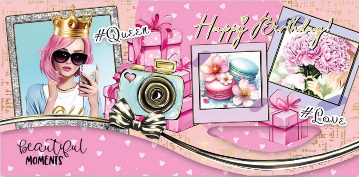 Конверт для грошей «Happy birthday» (дівч.)