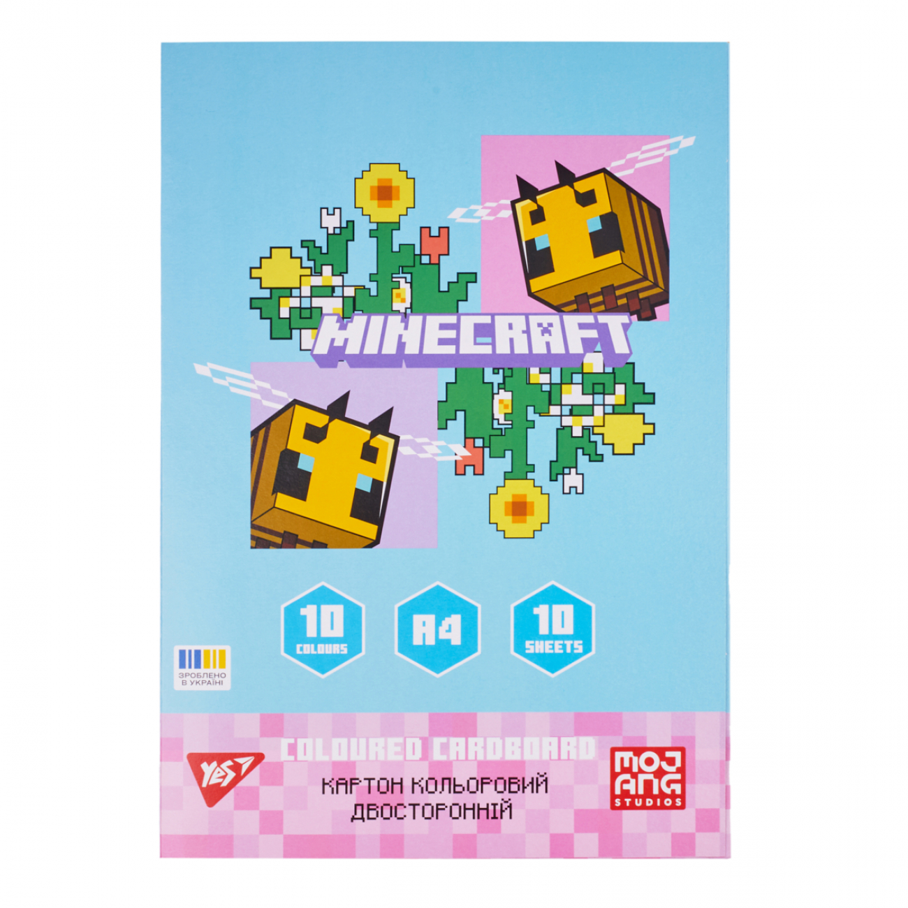 Картон кольоровий А4 двостор.10арк./10 кольорів Minecraft.Spring