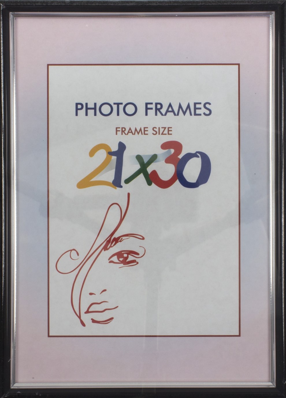 Фоторамка 21×30 чорна, срібна каймою