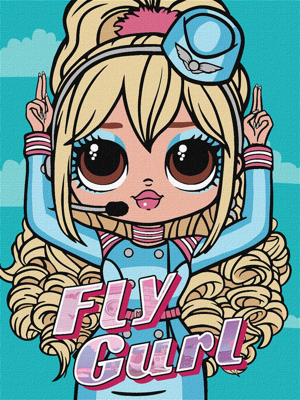 Картини по номерах акрилові для діт.«L.O.L.Surprise!OMG FlyGurl»зі страз.30×40см