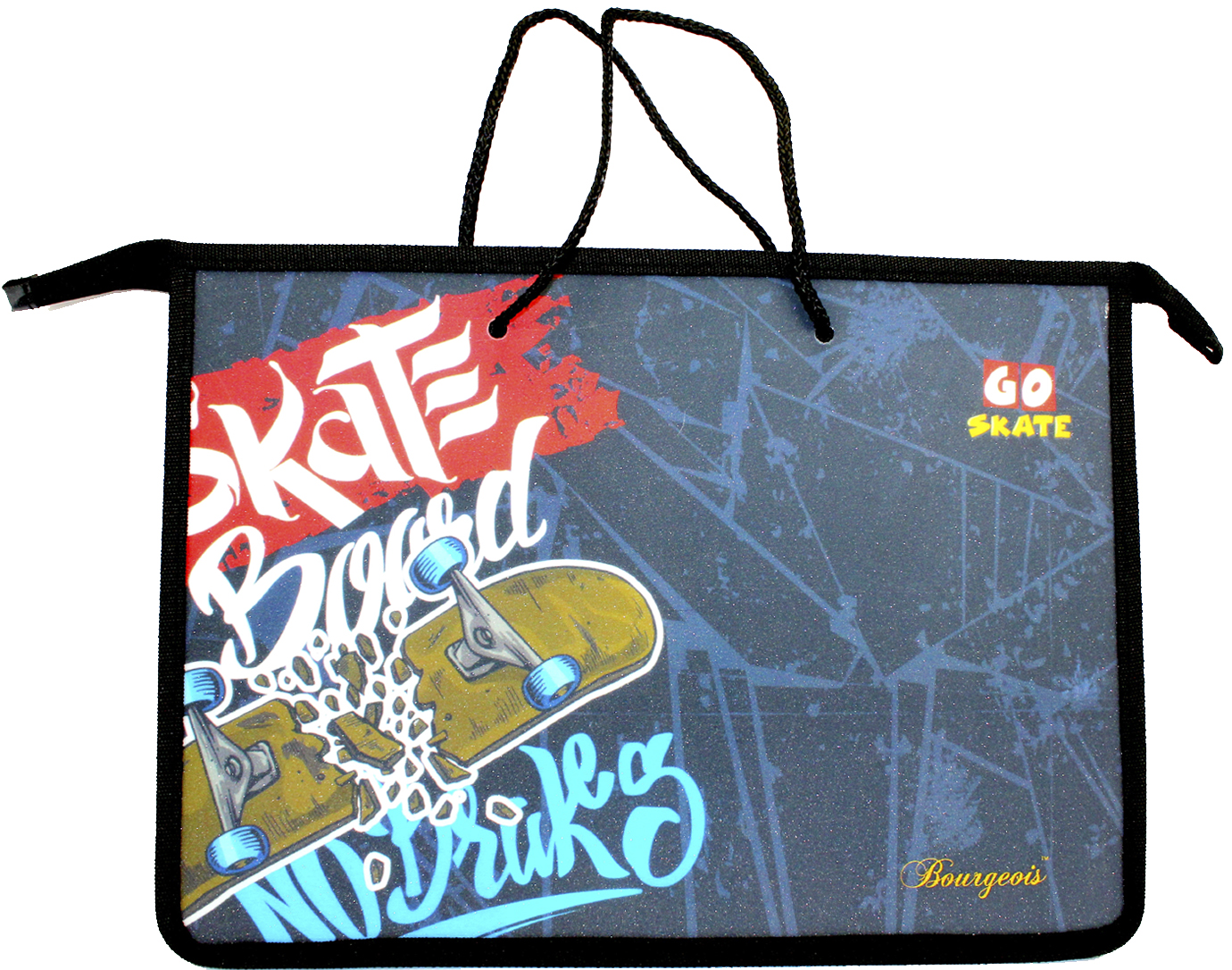 Папка А4+ «Go Skate» на блискавці з ручками