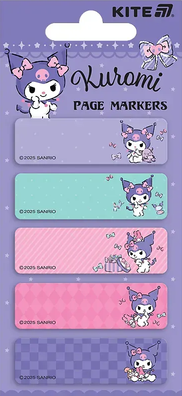 Закладка паперова Kuromi 5×15×50мм, 100 шт з малюнком