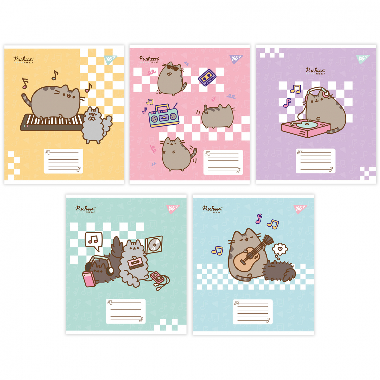 Нотний зошит А5 12 аркушів Pusheen in music