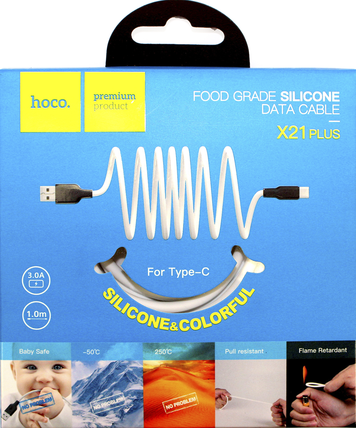 Кабель USB > Type-C X21 Silicone 1 м black/white