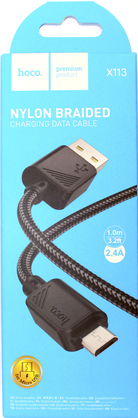 Кабель USB > Micro 2.4A 1м black