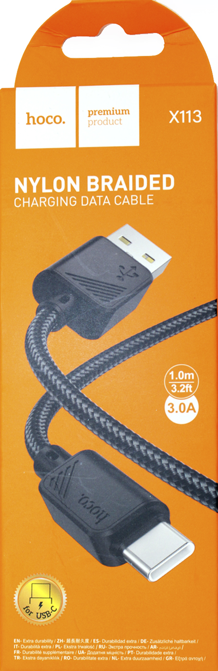 Кабель USB > Type-C 3A 1м black