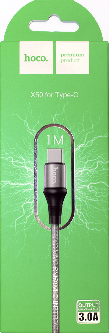 Кабель USB > Type-C X50 Excellent grey 3A 1м