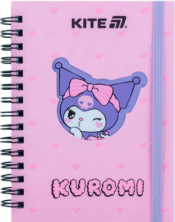 Блокнот пруж. А6 80 аркушів клітинка вирубка «Kuromi»