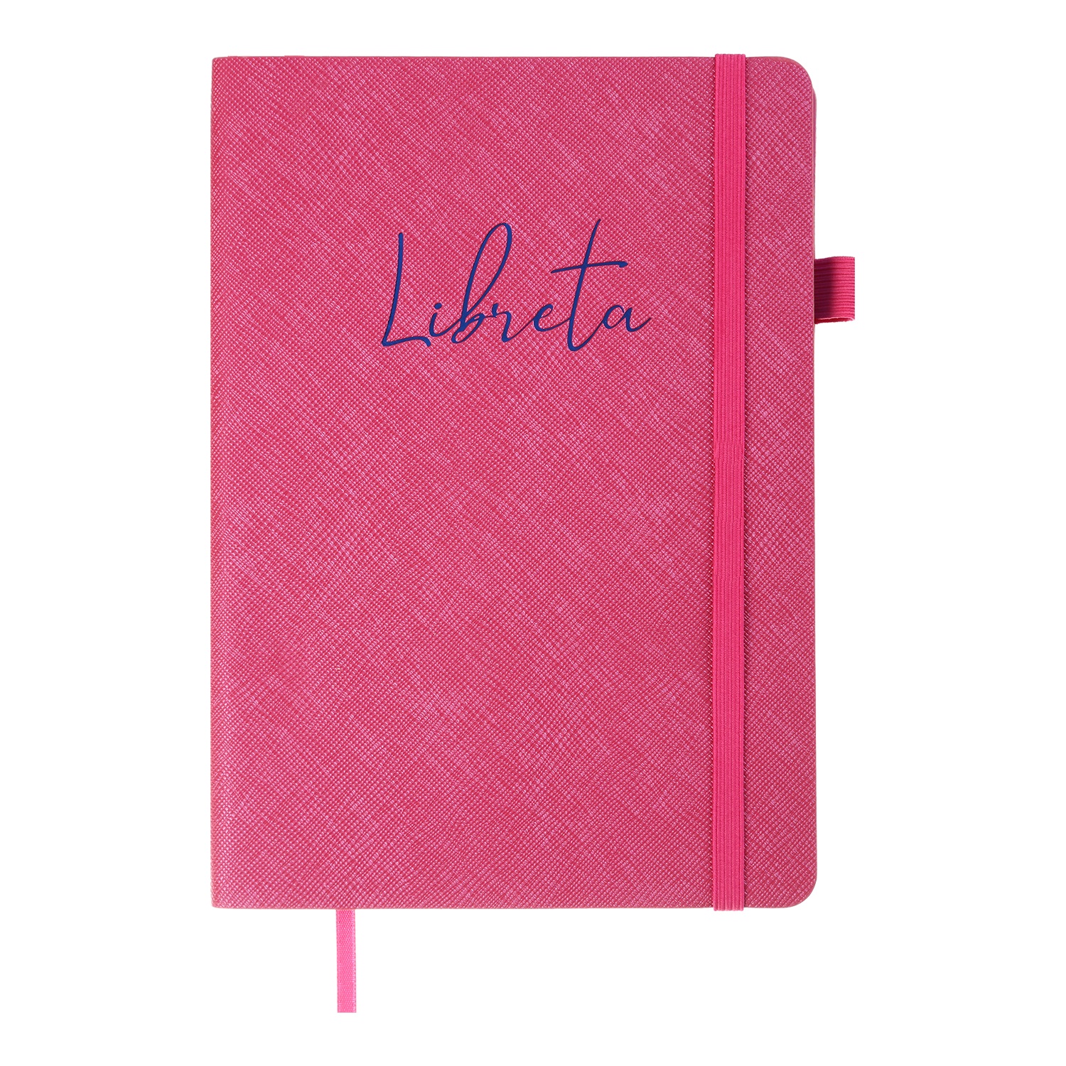 Блокнот А5 96 аркушів клітинка обкладинка шкірзамінник «Libreta» малиновий