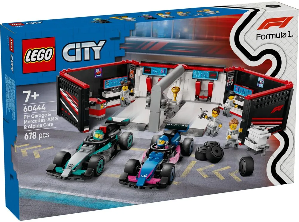 Конструктор City Гараж F1® та автомобілі Mercedes-AMG і Alpine