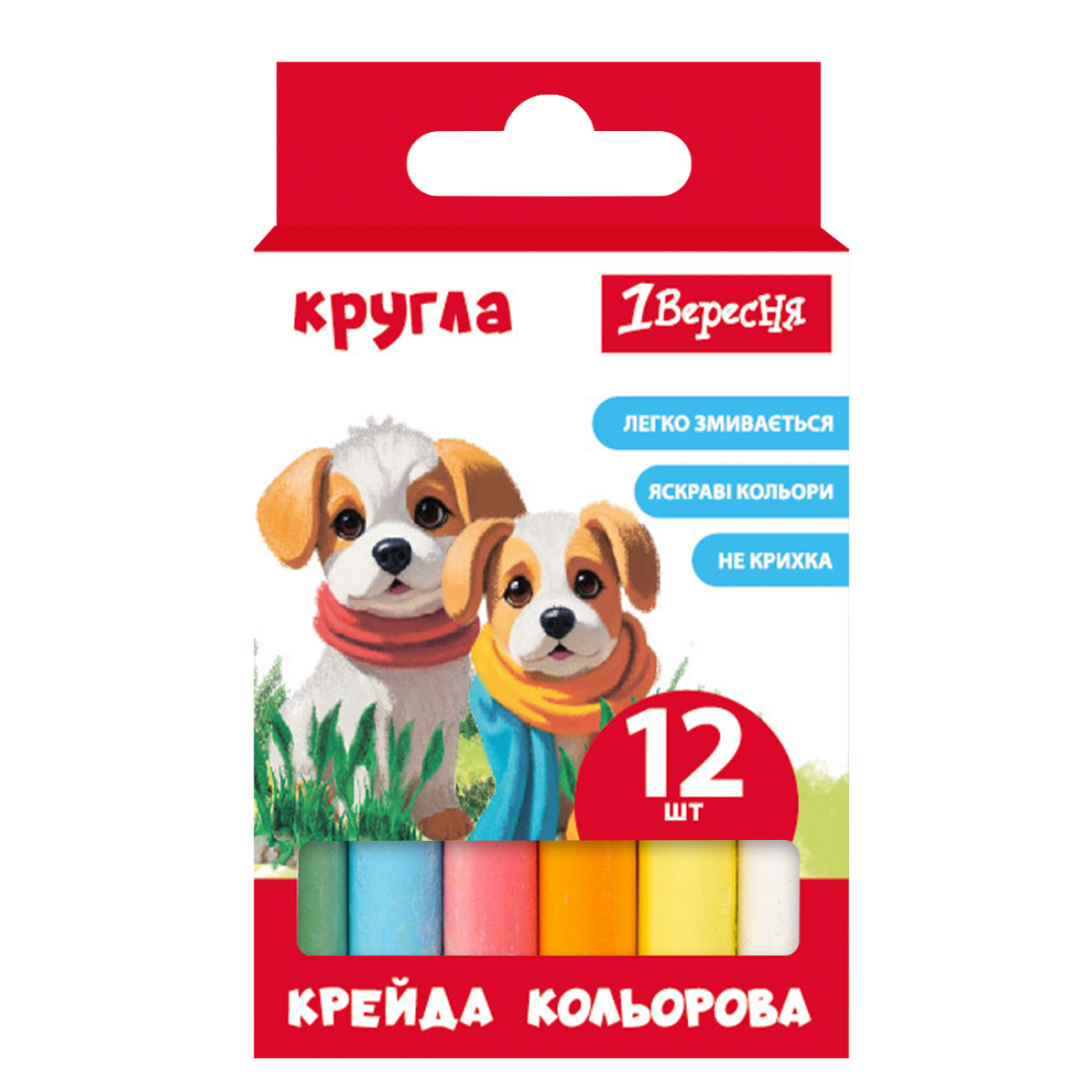 Крейда кольорова «1В» 12 шт кругла Classic