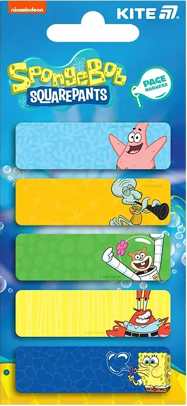 Закладка паперова Sponge Bob 5×15×50мм, 100 шт з малюнком