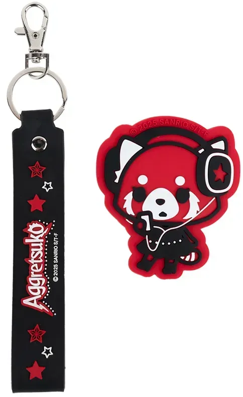 Бейдж Aggretsuko на липучці та підвіска, 2 шт