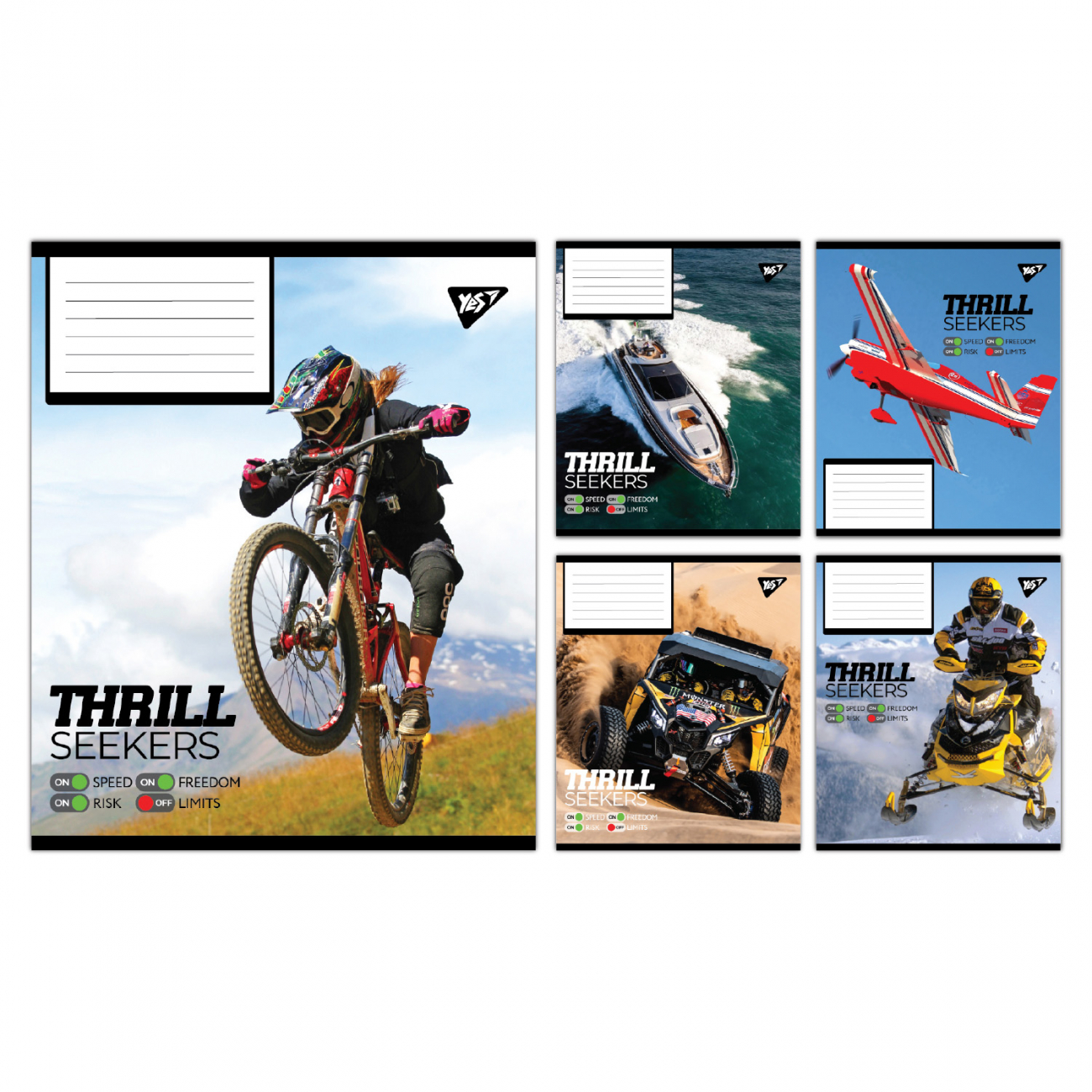 Зошит 96 аркушів клітинка YESThrill Seekers