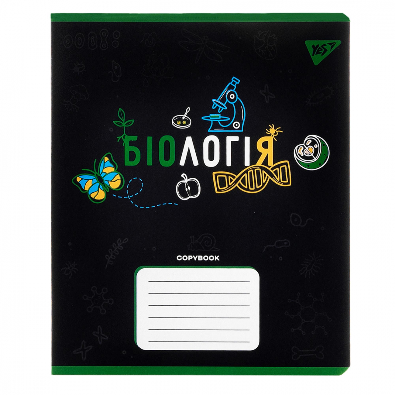 Зошит 48 аркушів клітинка Предметка-Біологія (Black) виб. гібрид, лак