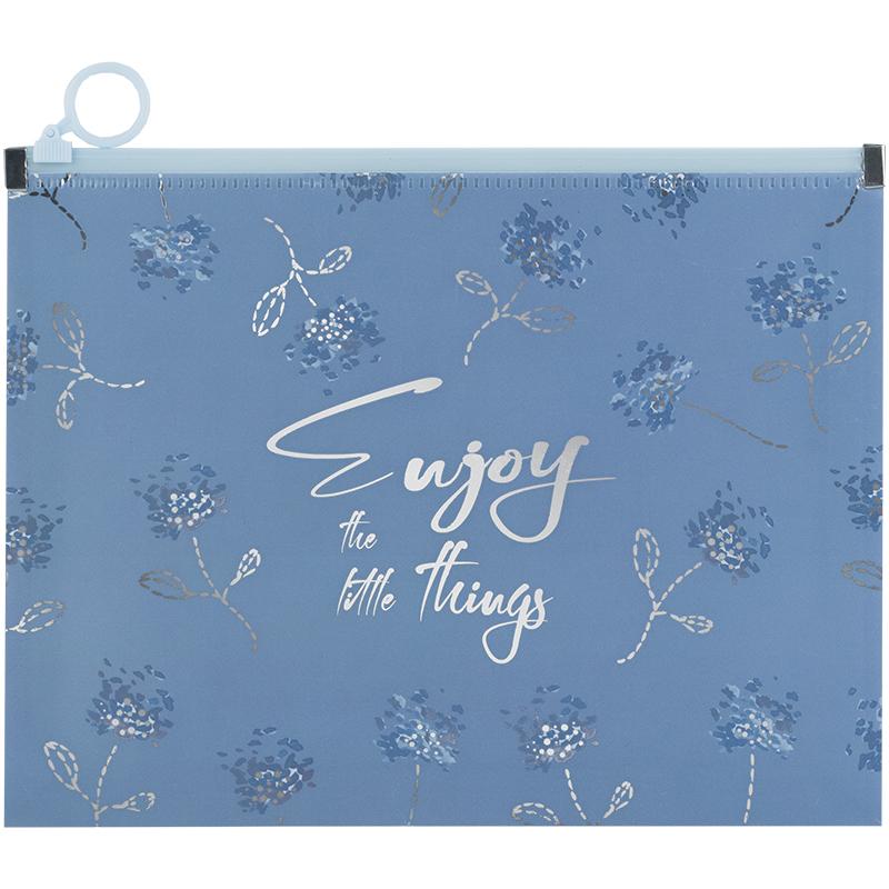 Папка Flower Symphony-3 А5+ zip-lock, на блискавці