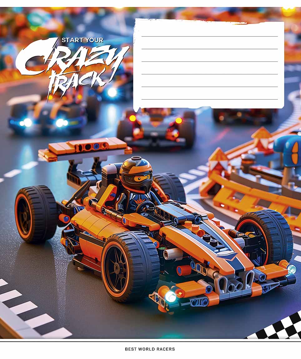 Зошит 12 аркушів лінія «Crazy track» ВД-лак