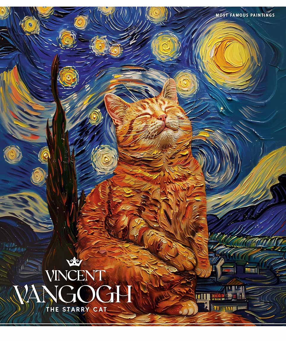 Зошит 60 аркушів клітинка «Cats in art» УФ-лак