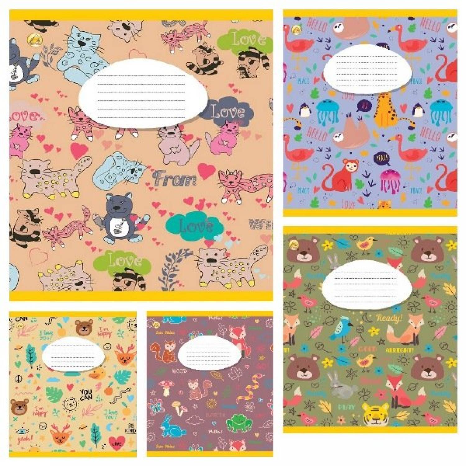 Зошит 12 аркушів клітинка «Animal pattern»