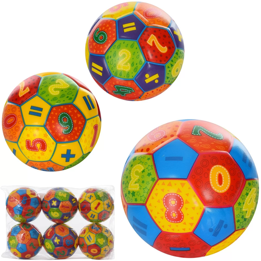 М'яч фомовий 9″ цифри, 10см, 3 види