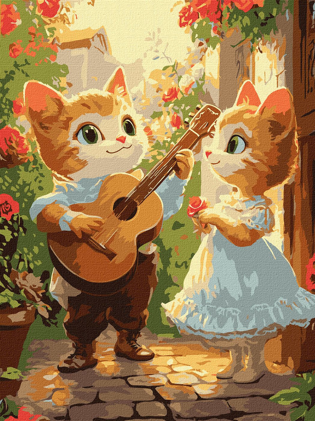Картини по номерах акрилові «Котячі романси» 30×40см