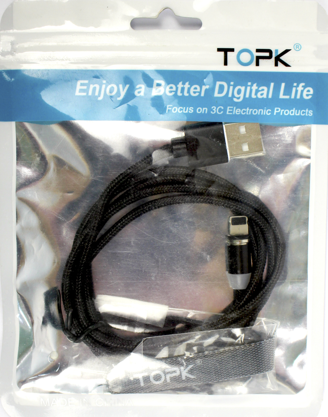 Кабель USB > lightning Topk магнітний