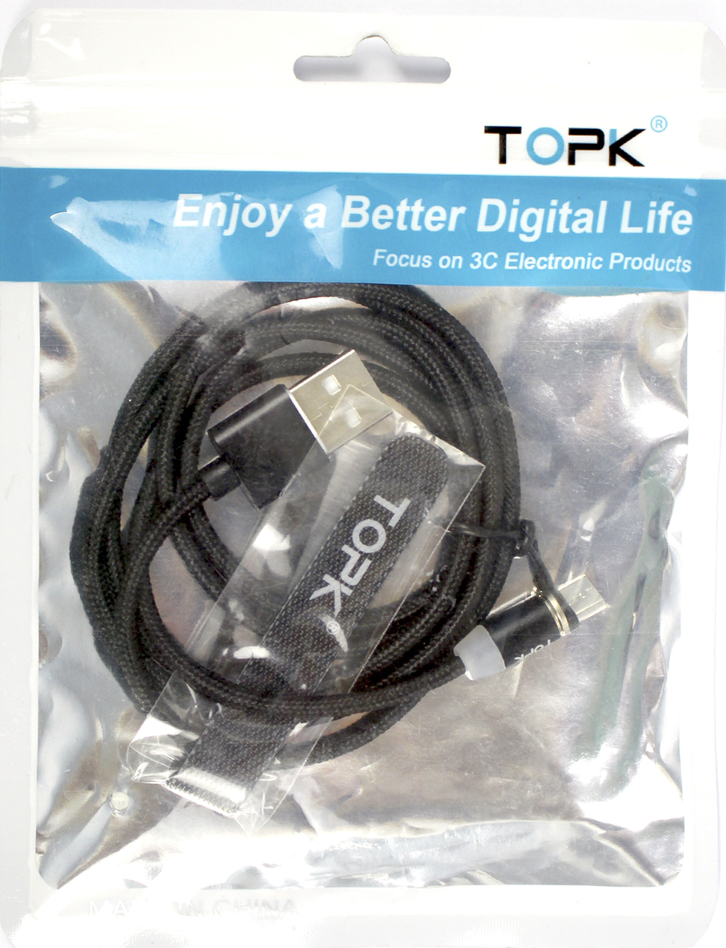 Кабель USB > microUSB Topk магнітний
