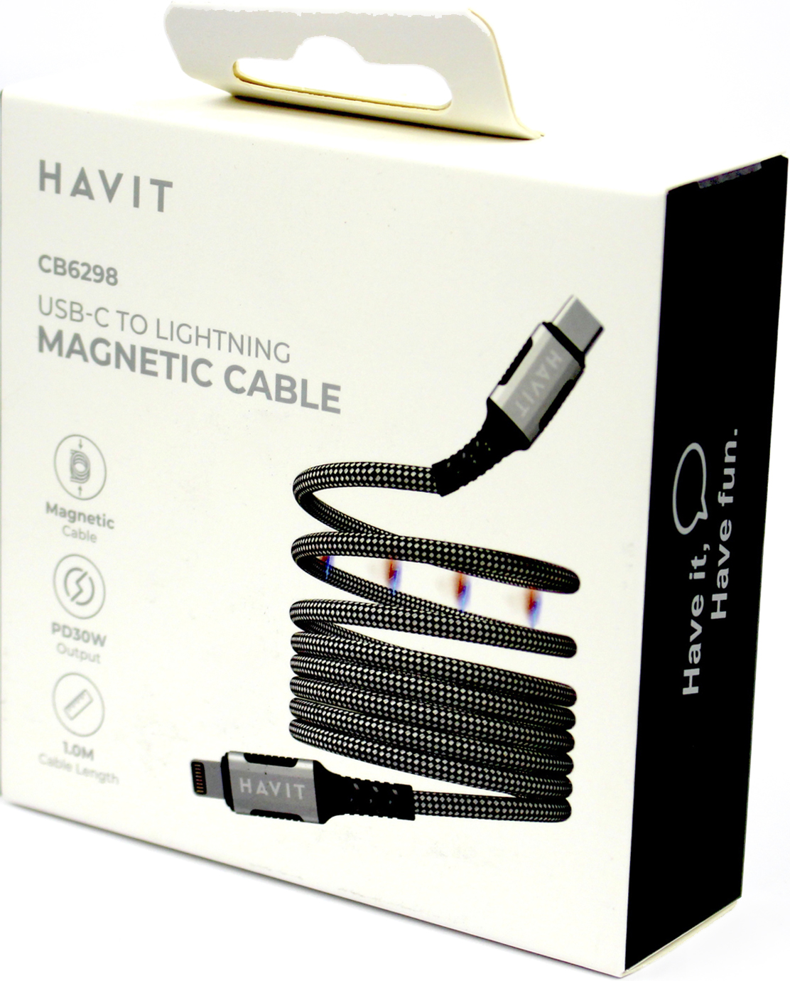 Кабель USB > Lightning+Type-C HV-CB6298 PD30W 3A 1м, black