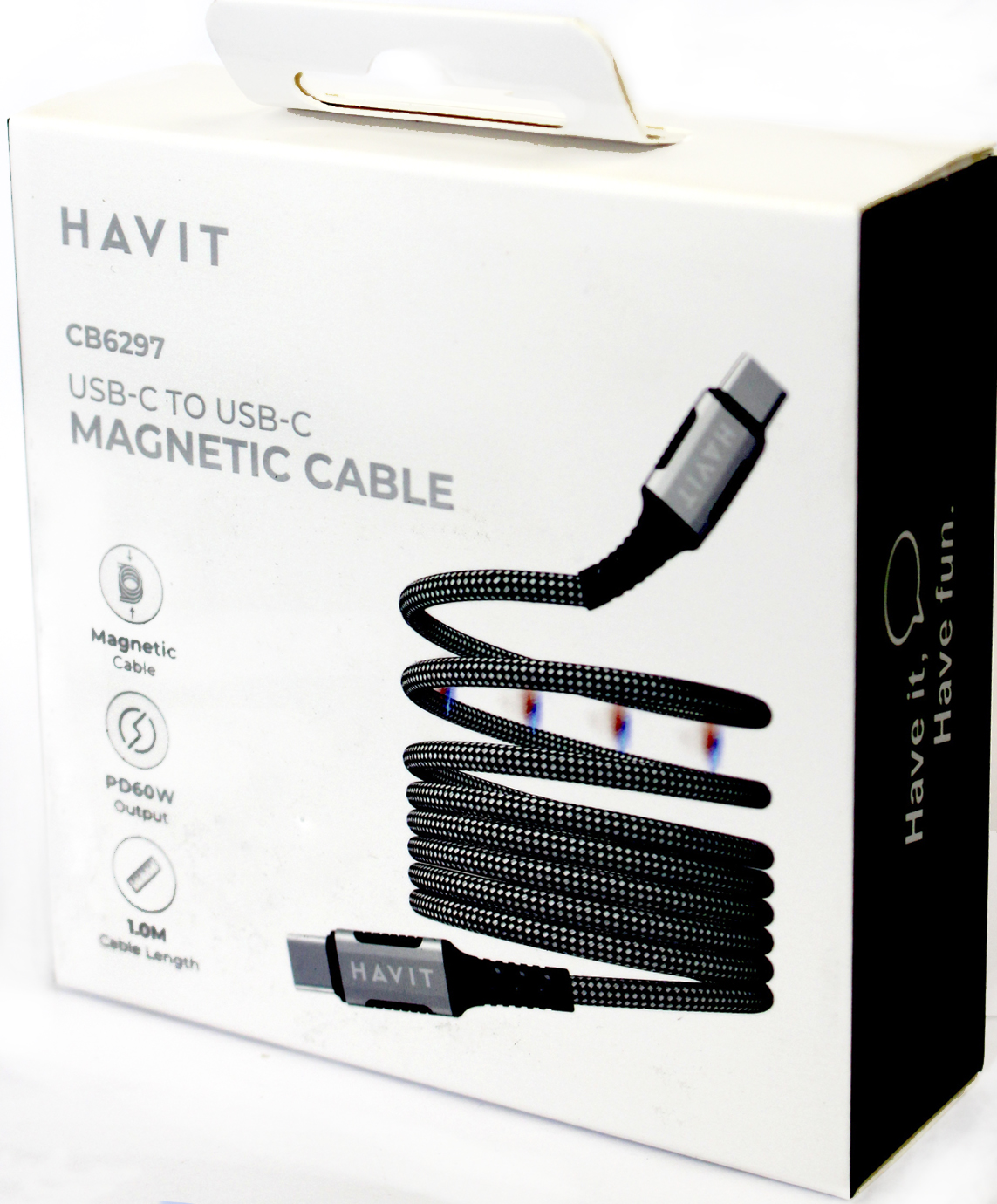Кабель USB > Type-C HV-CB6297 3A магнітний 1м
