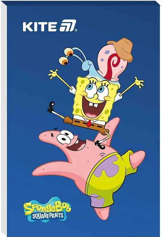 Блокнот А7 48 аркушів клітинка м'яка обкладинка «Sponge Bob»
