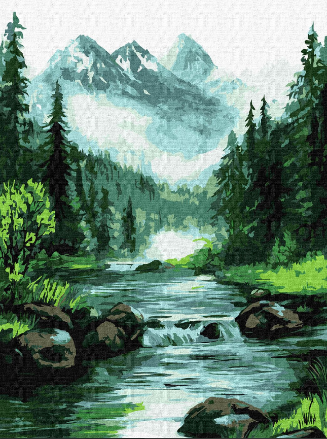 Картини по номерах акрилові «Таємниче джерело» 30×40см