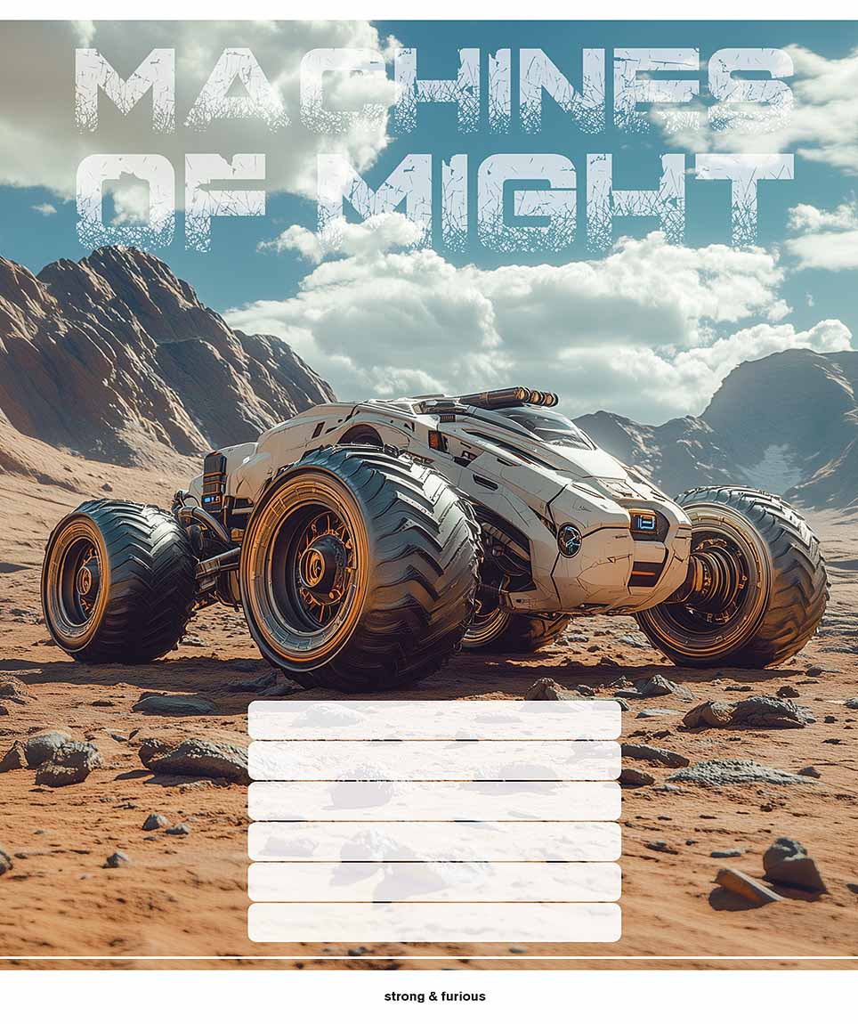 Зошит 12 аркушів лінія Star «Machines of might» ВД-лак