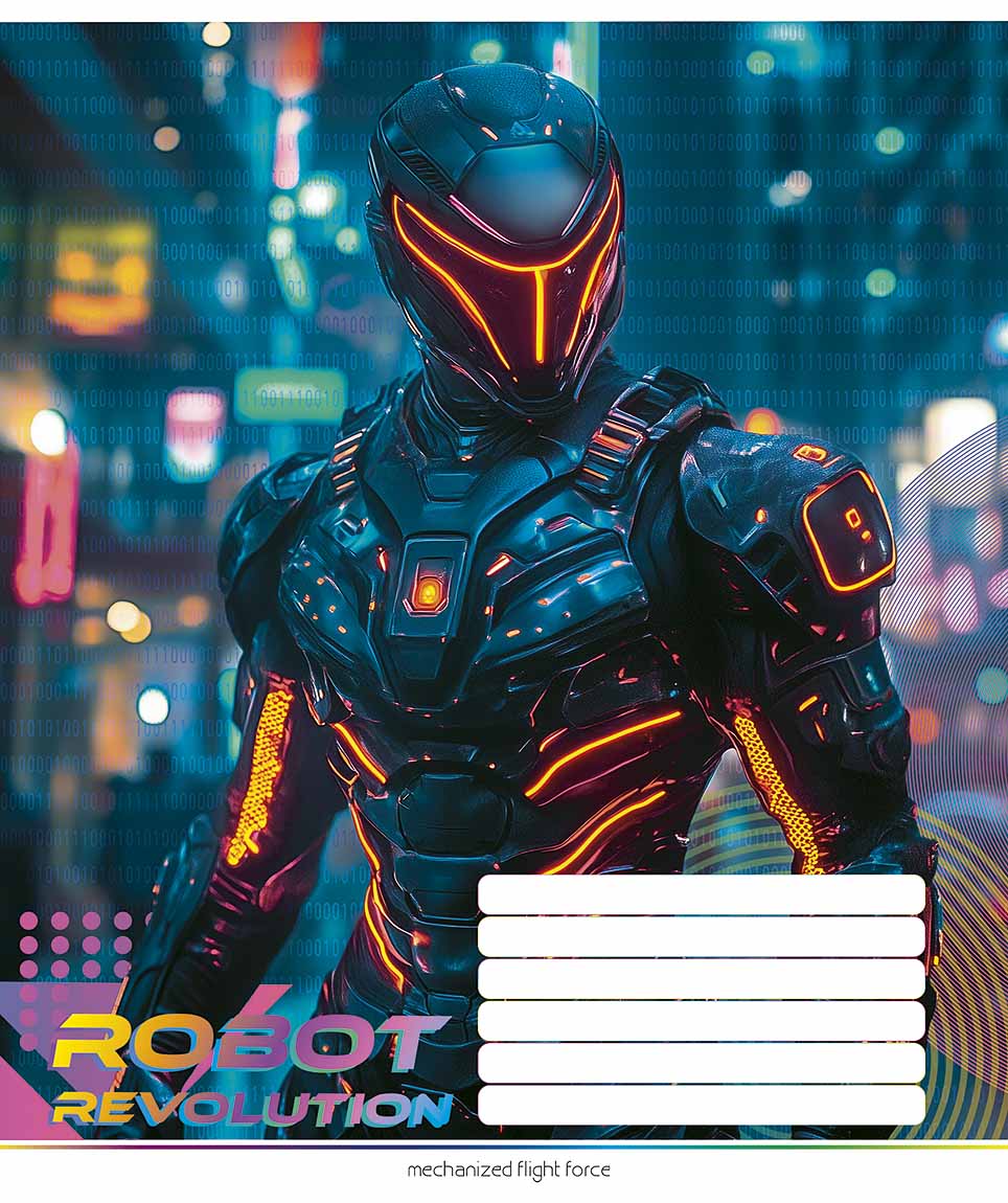 Зошит 18 аркушів клітинка Star «Robot Revolution (хлопч) » ВД-лак