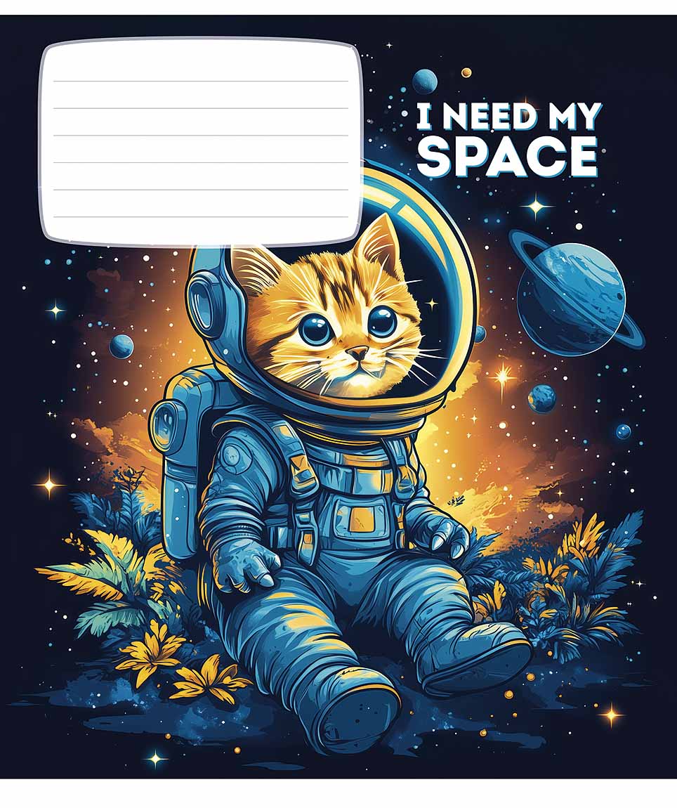 Зошит 12 аркушів клітинка Star «I need my space (хлопч) » ВД-лак