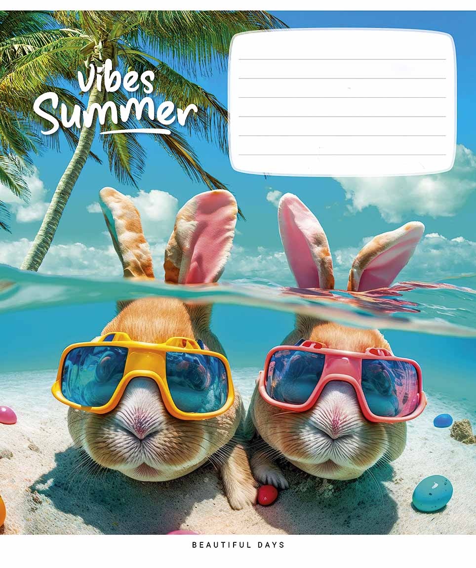 Зошит 18 аркушів клітинка Star «Summer vibes (нейт) » ВД-лак