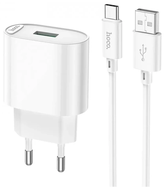 Зарядний пристрій швидка зарядка USB+Type-C 3.0 18W white