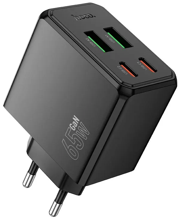 Зарядний пристрій швидка зарядка 2Type-C/2USB PD/QC 3.0 65W + Type-C 65W black