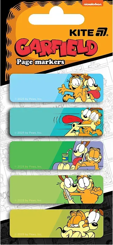 Закладка паперова Garfield 5×15×50мм, 100 шт з малюнком