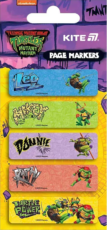 Закладка паперова Ninja Turtles 5×15×50мм, 100 шт з малюнком