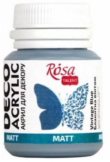 Акрил для декору «Rosa Talent» 20мл блакитна вінтаж, матовий