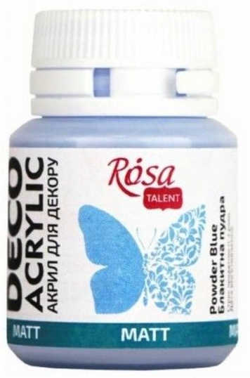 Акрил для декору «Rosa Talent» 20мл блакитна пудра, матовий