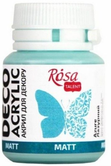 Акрил для декору «Rosa Talent» 20мл лазурний, матовий
