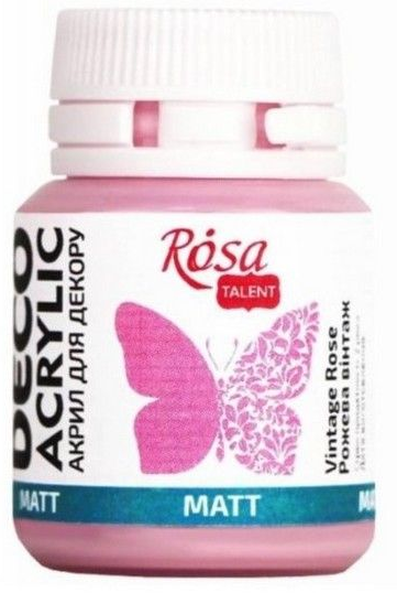 Акрил для декору «Rosa Talent» 20мл рожева вінтаж, матовий
