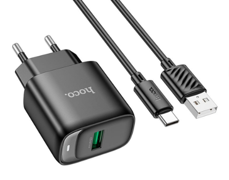 Зарядний пристрій швидка зарядка 1USB+Type-C 18w black